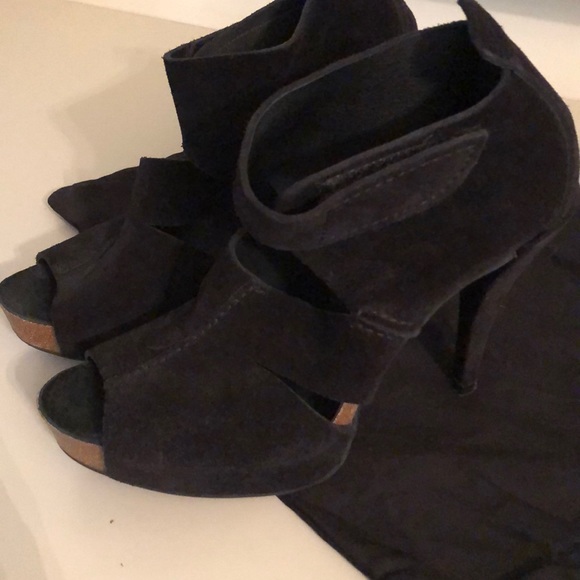 Pedro Garcia // Black Suede Velcro Heels - Picture 5 of 7